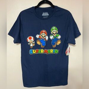 NWT Super Mario Navy Blue Graphic T-Shirt Unisex